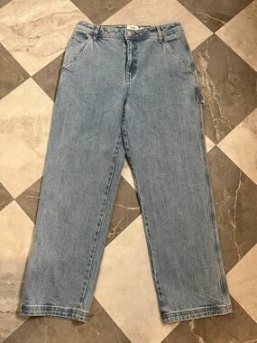 Mined by Los Angeles Carpenter Jeans Light Wash Denim Utility Pants Size 11/29
